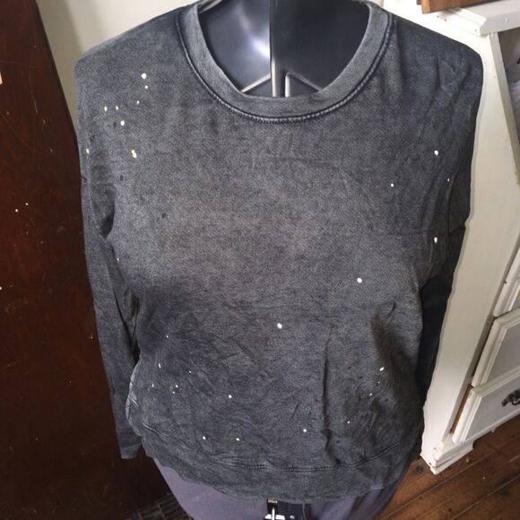 Sundry gray metallic splatter long sleeve 1/S top - Picture 4 of 5